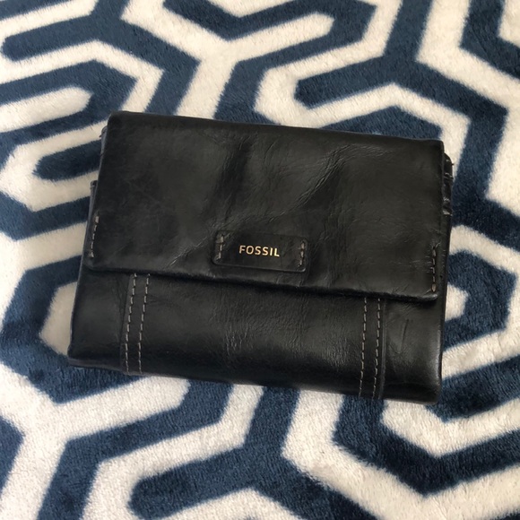Fossil Handbags - Fossil Black Leather Wallet
